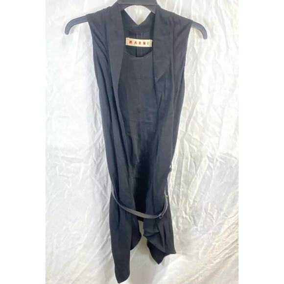 Marni Mini Dress with Built in Vest and Leather Mini Belt Sz. 38 - Picture 1 of 6